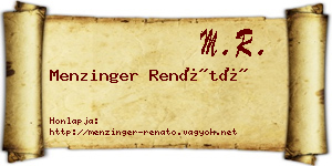 Menzinger Renátó névjegykártya
